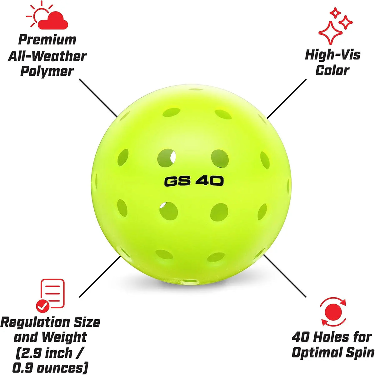 40 Pack Pickleballs