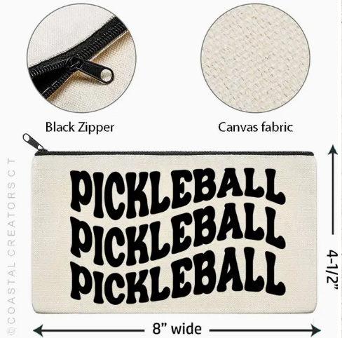 Pickleball Wavy Beige Canvas Bag