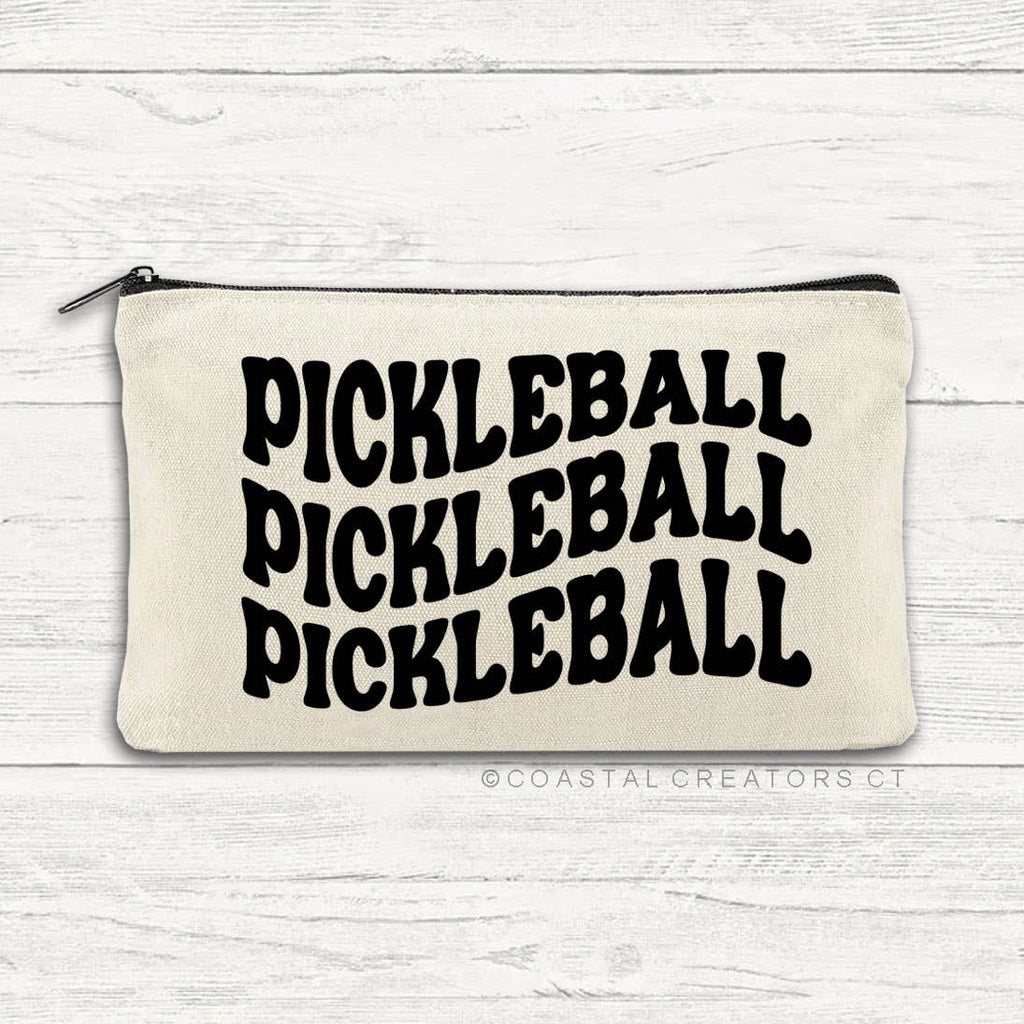 Pickleball Wavy Beige Canvas Bag